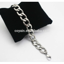 Metal steel womens silver chain bangle bracelet